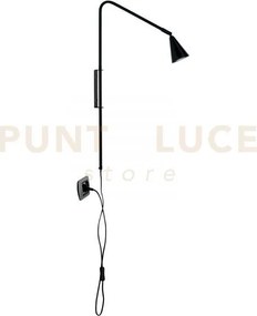 Applique a parete enea nera 1 luce attacco gu10 37,7x9x69,5cm in me...