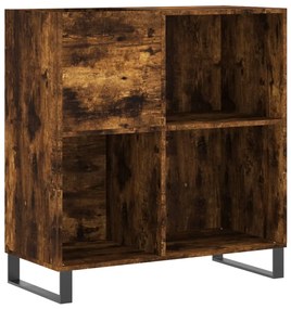 Mobile porta dischi rovere fumo 84,5x38x89 cm legno multistrato