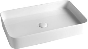 Lavabo da appoggio Smash OLYMPIA CERAMICA rettangolare in ceramica L 60 x H 14 x P 20 cm bianco lucido piletta non inclusa