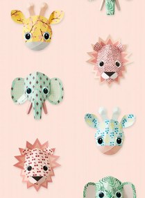 Studio Ditte Tapete Wild Animals Pink