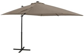 Ombrellone A Sbalzo Con Palo E Luci A Led Tortora 250 Cm /