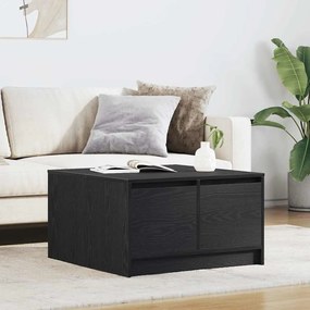 Tavolino Da Salotto Con Cassetti Rovere Nero 70,5x70x40 Cm /
