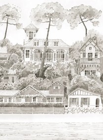 Isidore Leroy Carta da parati panoramica Front de Mer Gris Bronze - Panel B
