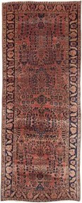 Antik Stilizzato Rosso Ruggine Blu Scuro Corsia 75x195 Cm