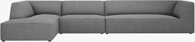 Divano angolare Ruby 5 posti in tessuto - L366 cm