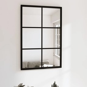 Specchio Da Parete Nero 60x40 Cm İn Metallo /
