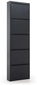 Kave Home - Scarpiera Ode 50 x 168,5 cm con 5 ante grigio scuro