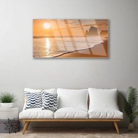 Quadro su vetro Mare spiaggia sole paesaggio 100x50 cm