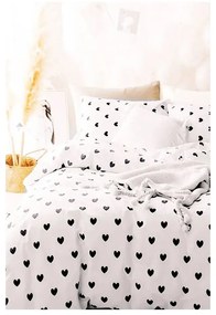Biancheria da letto bianca in cotone renforcé per letto singolo/per letto esteso con lenzuolo incluso/3 pezzi 160x220 cm Mini Hearts – Mila Home