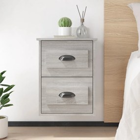 Comodini A Parete 2 Pz Grigio Sonoma 41,5x36x53 Cm /