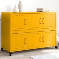 Credenza Giallo Senape 100,5x39x72 cm Acciaio Laminato a Freddo 846743