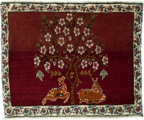 Shiraz Tappeto persiano 70 x 60 Rosso (Iran) Annodato A Mano