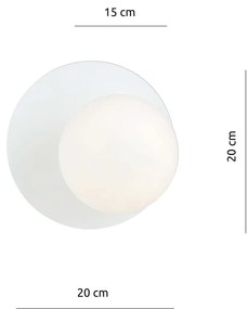 Applique Oslo bianca con sfera Satinata E14 da parete o soffitto
