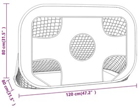 Porta da Calcio con Bersagli 120x80x80 cm in Poliestere
