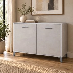 Madia in Legno 2 Ante 110x45 cm Drexa Cemento Spatolato
