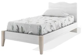 Letto onda con piedi in legno  , letto singolo, piazza e mezza e matrimoniale