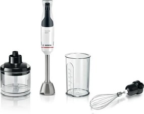 Bosch - Frullatore ad immersione MSM4W221 - 600 w - 4 lame affilate - Ciotola da miscelazione - Mini tritatutto - Frusta - Ingranaggio in ceramica