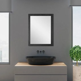 Specchio bagno con cornice nera a mosaico 57x67 cm reversibile