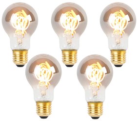 Set di 5 lampadine a spirale E27 LED A60 fumé 4W 120 lm 1800K