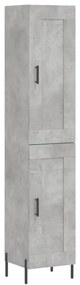 Credenza grigio cemento 34,5x34x180 cm in legno multistrato