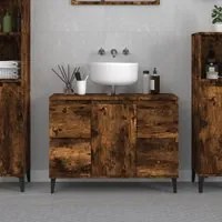 Mobile Lavabo Rovere Fumo 80x33x60 cm in Legno Multistrato 821281