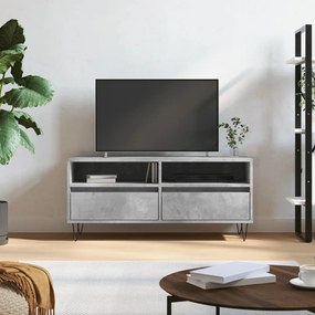 Mobile per tv grigio cemento 100x34,5x44,5 cm legno multistrato