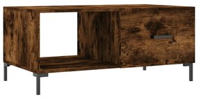 Tavolino da salotto rovere fumo 90x50x40cm in legno multistrato