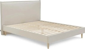 Letto matrimoniale imbottito beige con griglia 180x200 cm Sary - Bobochic Paris