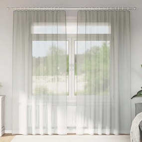 Tende İn Voile Con Passanti 2 Pz Grigio Chiaro 140x245 Cm /