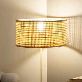 Brilagi - Lampada da terra LED CERIA 1xE27/40W/230V Ø 25 cm bambù/bianco