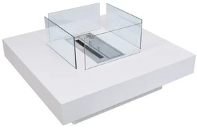 Camino a bioetanolo da terra per interno esterno Panarea Bianco 70x70x35