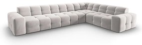 Divano angolare in velluto grigio chiaro (angolo destro) Kendal - Micadoni Home