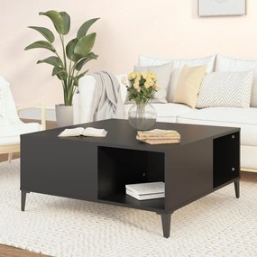 Tavolino Da Salotto Nero 80x80x36,5 Cm İn Legno Multistrato /