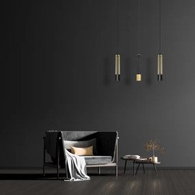 LED Lampadario su corda BARS 3xGU10/4,8W/230V nero/oro