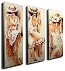 Quadro murale su tela 3 pezzi Romantic Mood - Wallity