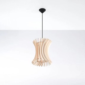 Lampada a sospensione in Legno Naturale ORIANA E27 da interno Colore del corpo Legno