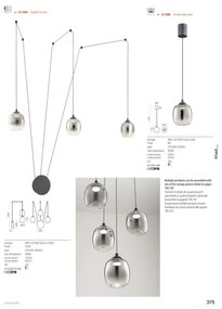 Redo 01-3486 - Lampada a sospensione su cavo KHADI LED/6W/230V CRI90 Ø12 cm nero/fumé