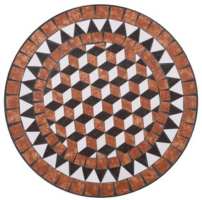 Tavolino da bistrot con mosaico marrone 60 cm in ceramica