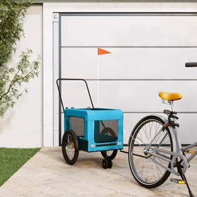 Rimorchio Da Bici Per Animali Blu E Nero Oxford E Ferro /