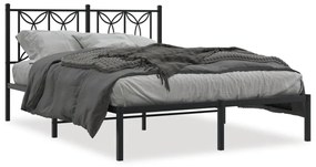 Giroletto Con Testiera İn Metallo Nero 140x200 Cm /