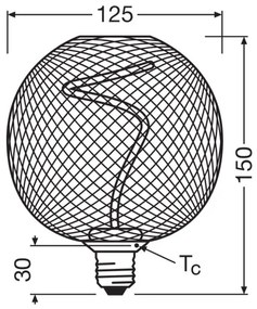 Lampadina LED dimmerabile DECOR FILAMENT G125 E27/3,5W/230V 1800K oro - Osram
