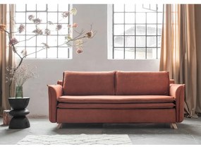 Divano letto in velluto color mattone 225 cm Charming Charlie - Miuform