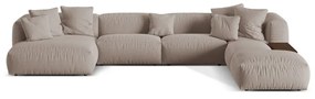 Divano angolare componibile beige (angolo destro/U) Martina - Micadoni Home