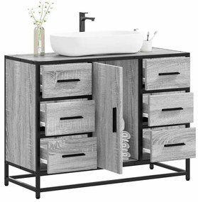 Mobile Lavabo Bagno Grigio Sonoma 60x30x60 Cm Legno Multistrato /