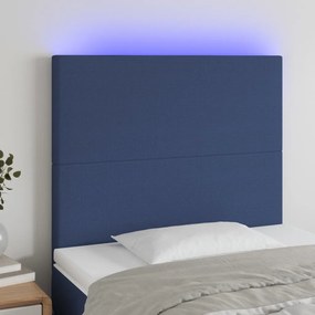 Testiera A Led Blu 100x5x118/128 Cm İn Tessuto /