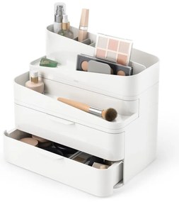 Organizer da bagno in plastica bianca per cosmetici Glam - Umbra