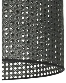 Duolla - Lampadario a plafone ROLLER RATTAN 1xE27/15W/230V diametro 45 cm nero