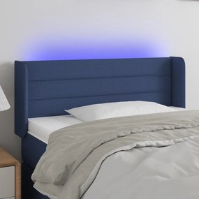 Testiera A Led Blu 93x16x78/88 Cm İn Tessuto /