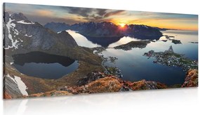 Stampa su tela – Affascinante panorama montano con tramonto