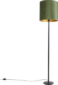Lampada da terra botanica nera con paralume verde 40 cm - Simplo